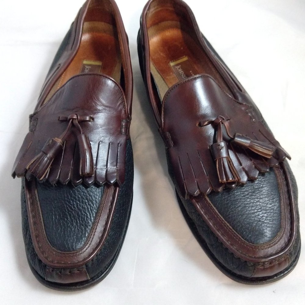 Leather Loafers Black w/Brown Trim/Kilt/Tassel